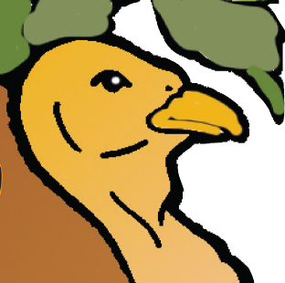 The illustrated turkey from the community Thanksgiving postcard